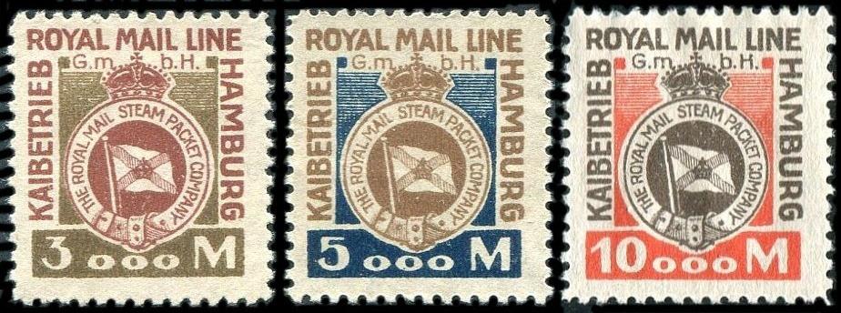 Великобритания-Германия 1922 пароходная компания Royal Mail Steam Packet Co филиал Гамбург служебные