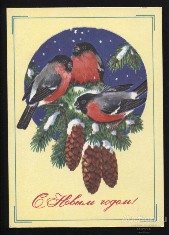 ДМПК 06.02. 1979 Г. Куртенко С Новым годом ! Снегири чистая сохранность