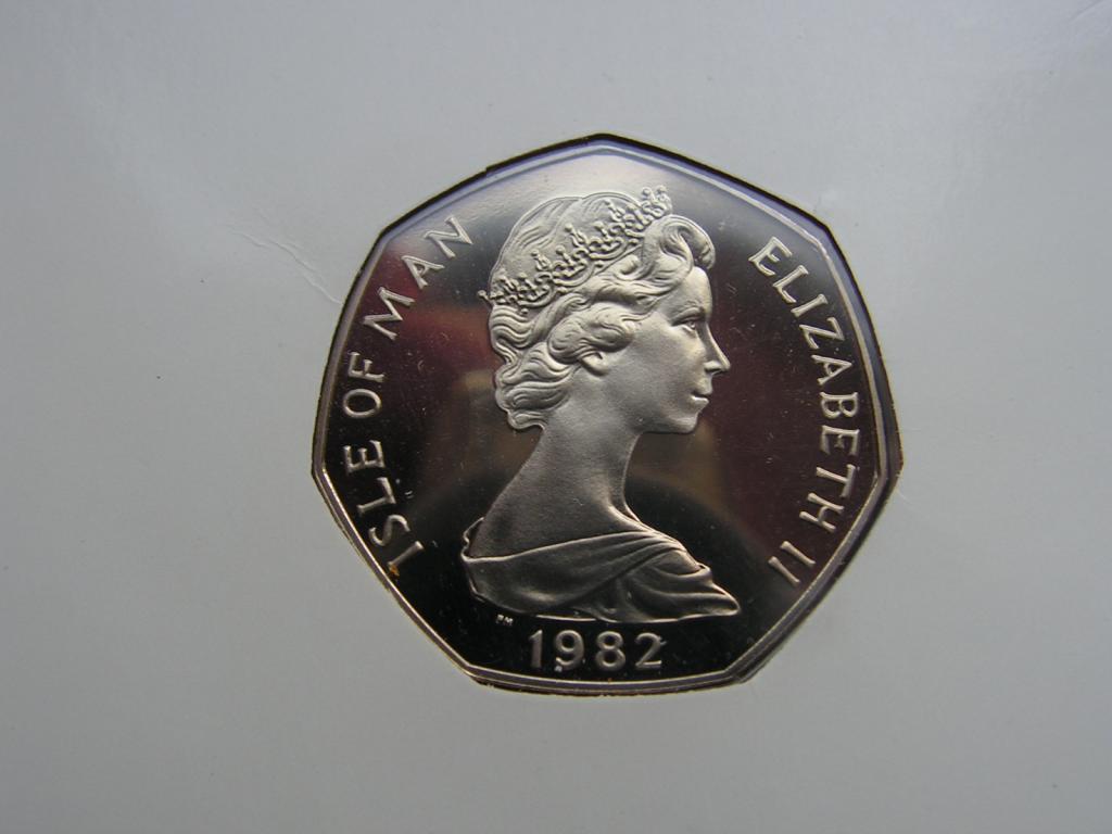 Мэн 50 пенсов 1982 рождество proof / unc / Man Isle of / Christmas / Xmas