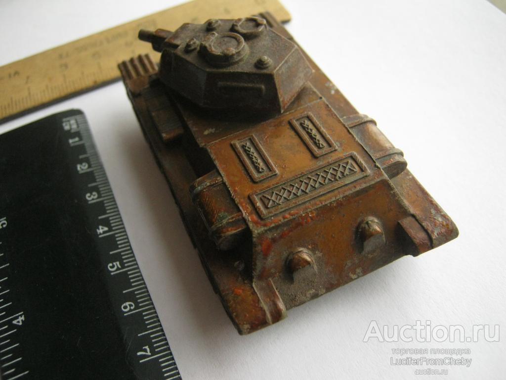 игрушка танк т- 34, алюминиевый СССР