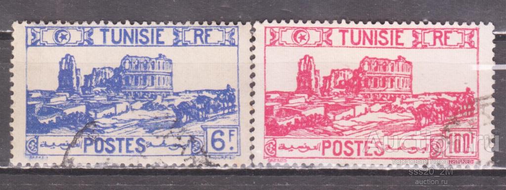 Тунис 1945 римский амфитеатр в городе Эль-Джем Mi307,318