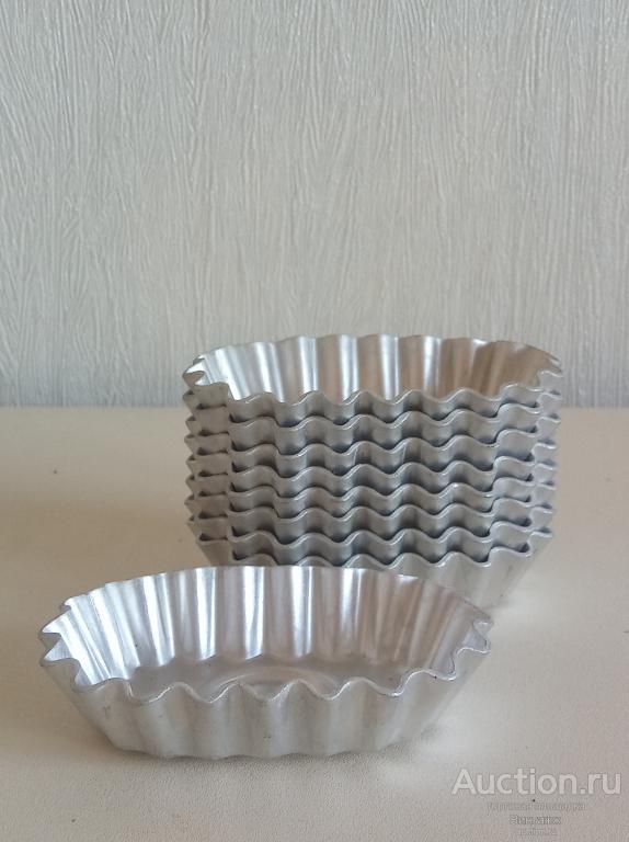 Формочки для кексов пирожных овальная корзиночка алюминий СССР клеймо НЕ ИСПОЛЬЗОВАЛИСЬ