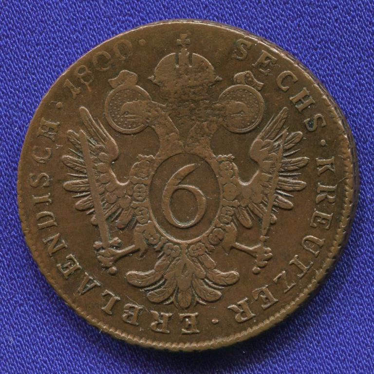Австрия 6 крейцеров 1800 XF-AU