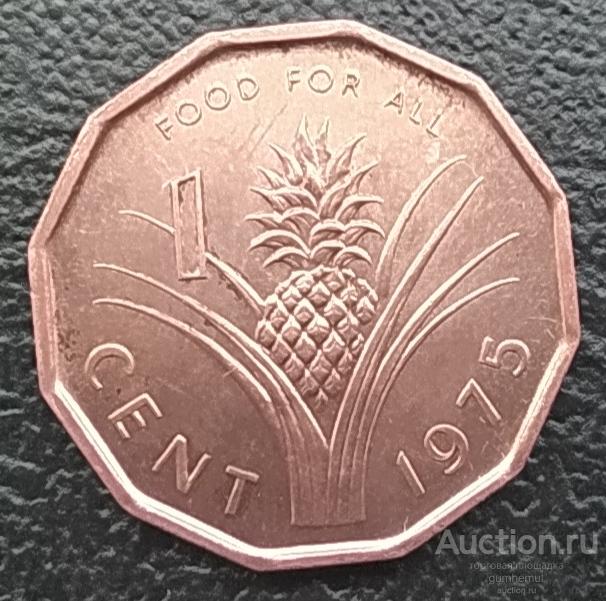 Свазиленд (Эсватини) 1 цент 1975 AU/UNC вождь Собуза II