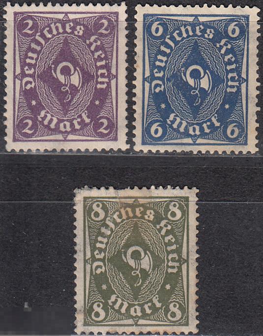 1922 Германия Веймарская республика Веймар Инфляция Стандарт № 224, 228 - 229 * 0.90 евро