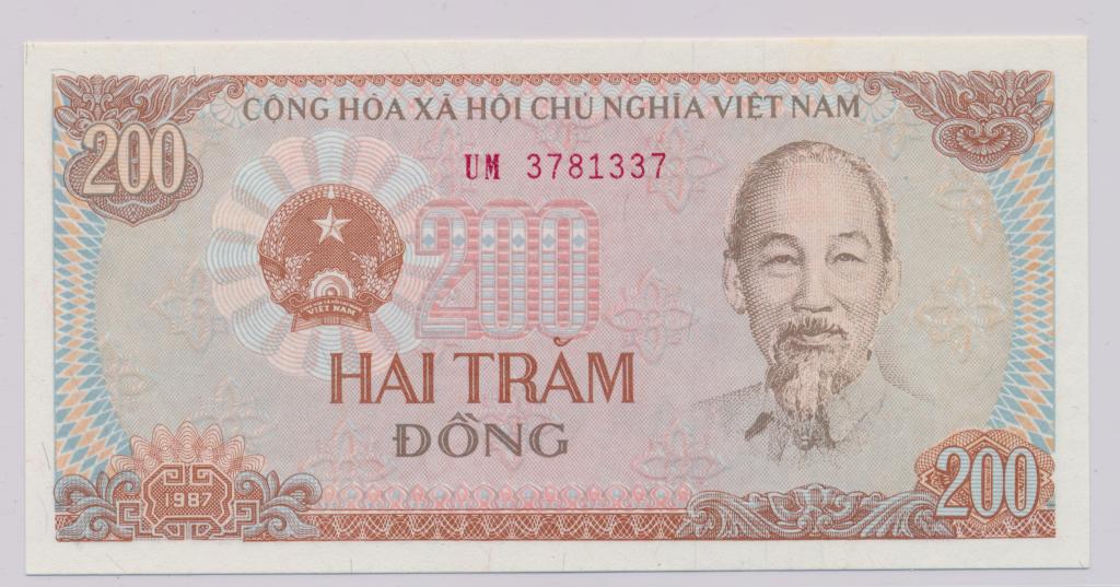 Вьетнам 200 донгов 1987 UNC Р-100