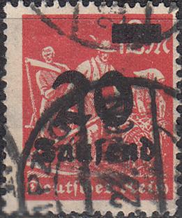 1923 Германия Веймарская республика Веймар Стандарт Инфляция Надпечатка № 280 гаш. 2 евро