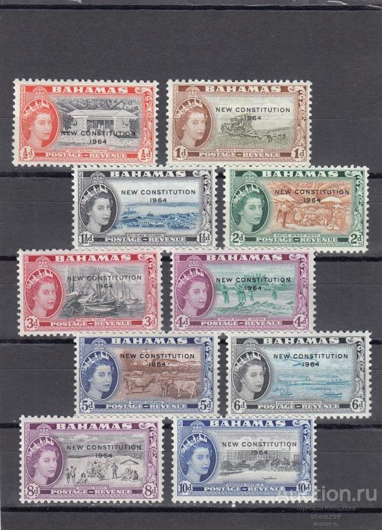 BAHAMAS БАГАМСКИЕ ОСТРОВА   Виды Ландшафты Надпечатка Серия неполная!!  1964  Сост** MNH