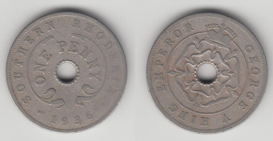 Южная Родезия 1 пенни 1936