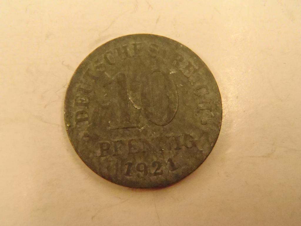 Германия 10 пфеннигов 1921 цинк