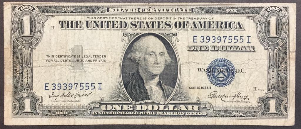 1 доллар 1935 год  Е 39397555 I США