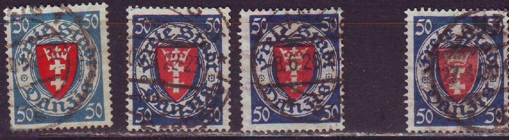 Германия Данциг Danzig 1924г. Mi№200y-200x гаш. 4шт. 