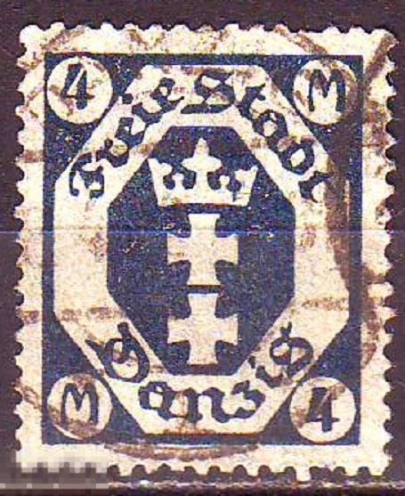 Германия Данциг Danzig 1922г. Mi№98 стандарт герб  гаш. 