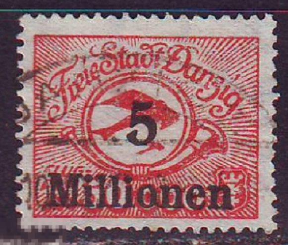 Германия Данциг Danzig 1923г. Mi№180 авиа сост.. гаш. Luftpoststempel 