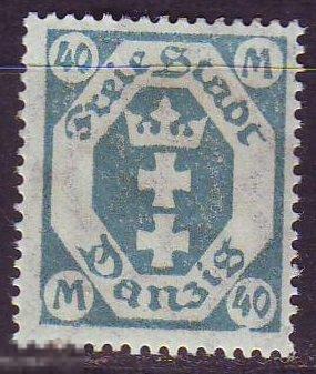 Германия Данциг Danzig 1923. Mi№138 герб  сост. * разновидность 