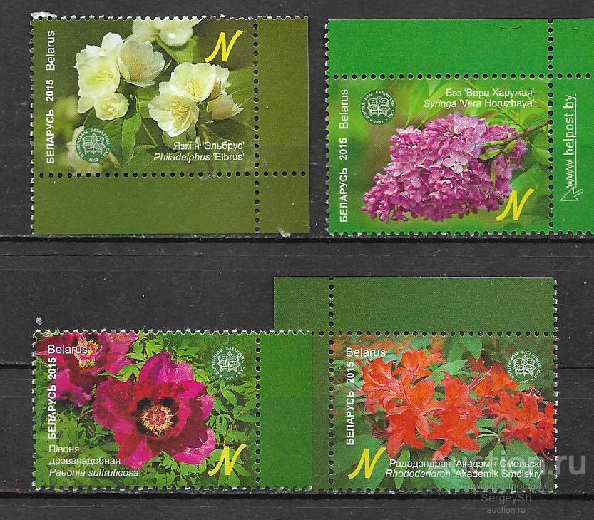 by1069 Беларусь 2015г. Кустарники Цветы MNH