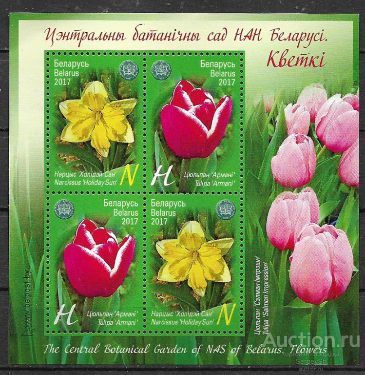 by1198ms Беларусь 2017г. Центральный ботанический сад НАН Беларуси. Цветы Цветы MNH