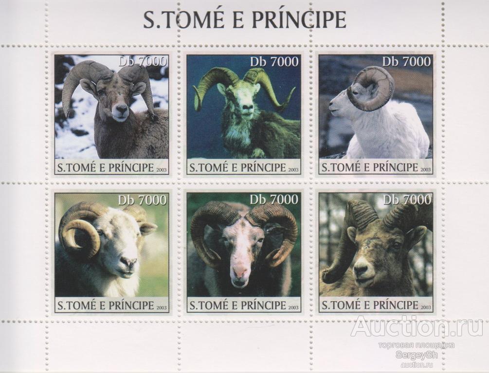 st2204 Сан-Томе и Принсипи 2003г. Овцы Овцы, Козы MNH