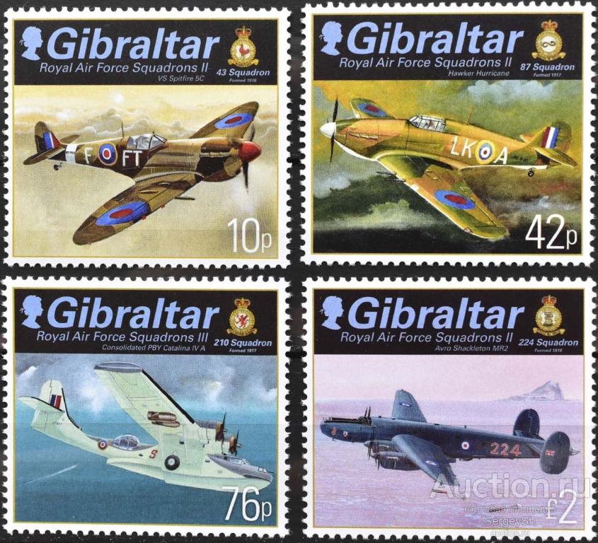 gi1523 Гибралтар 2013г. Эскадрильи Королевских ВВС Самолеты, Авиация MNH