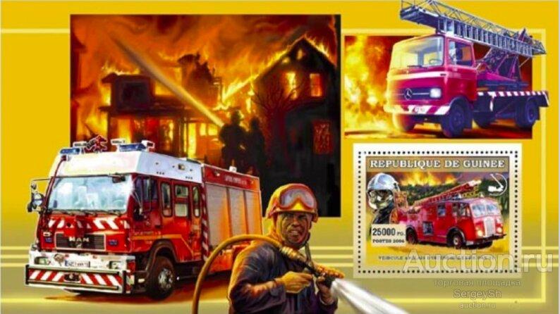 gn4465ml Гвинея 2006г. Английская пожарная машина Pax 11 Пожарные, Автомобили MNH