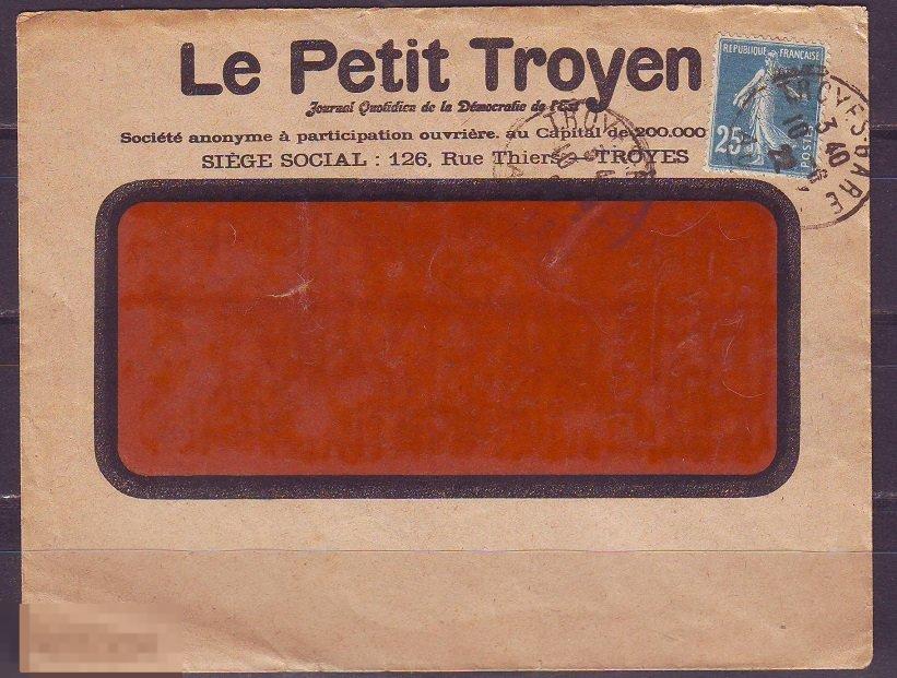 Франция 1922г. конверт журнал Le Petit Troyen 