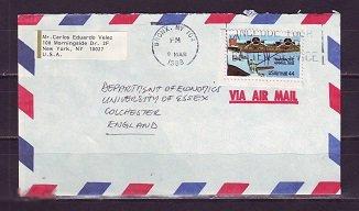 конверт  США  маркирован. 1988 г. авиа самолет 