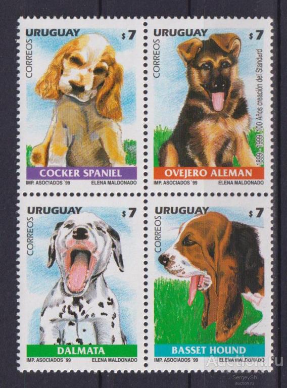 uy2477 Уругвай 1999г. Собаки Собаки MNH