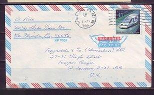 конверт  США  маркирован. 1990 г. авиа интересные отметки 
