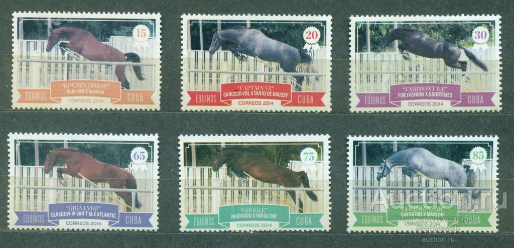 5850-2 Куба 2014г. Лошади Лошади MNH