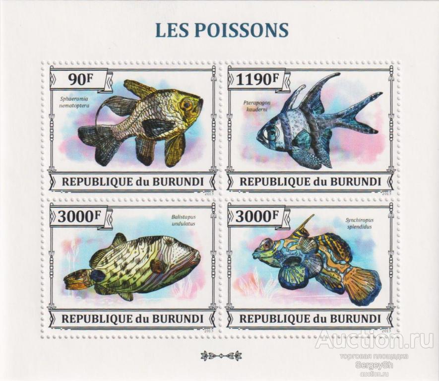 bi3233 Бурунди 2013г. Морская жизнь - Рыба Рыбы, Фауна MNH