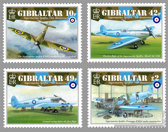 gi1440 Гибралтар 2011г. Самолеты - 75-летие Spitfire Самолеты, Авиация MNH