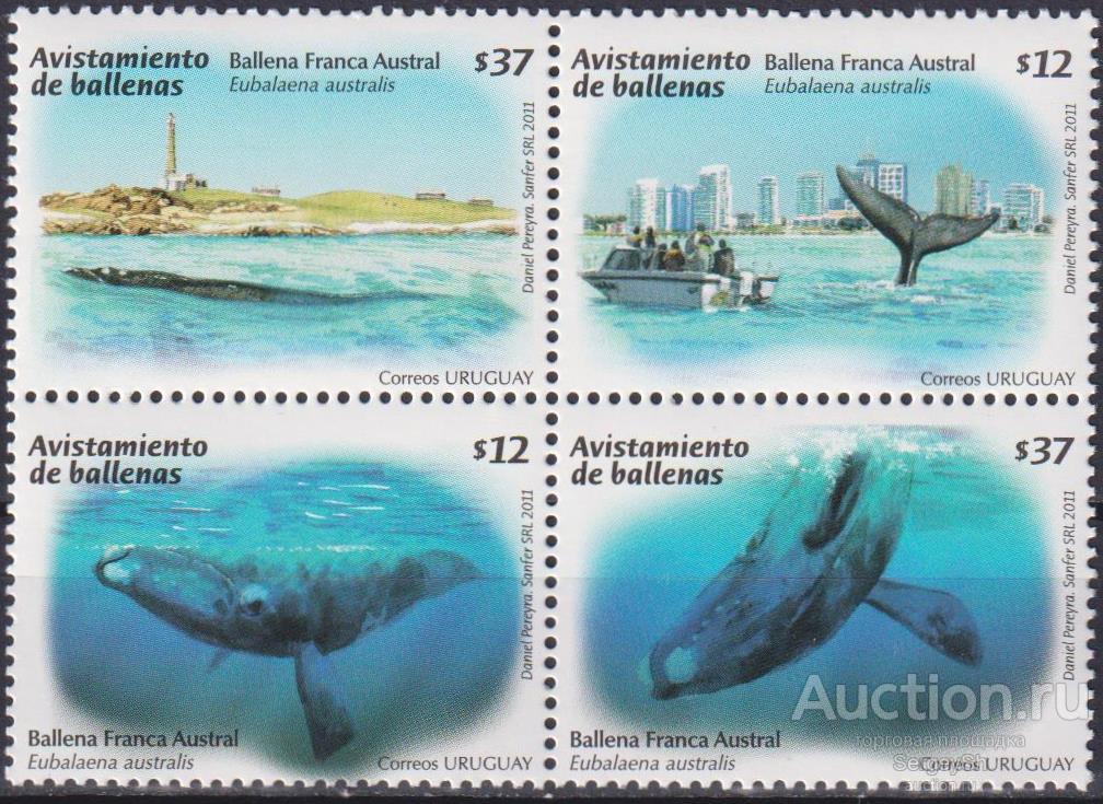 uy3191 Уругвай 2011г. Наблюдение за китами Киты MNH
