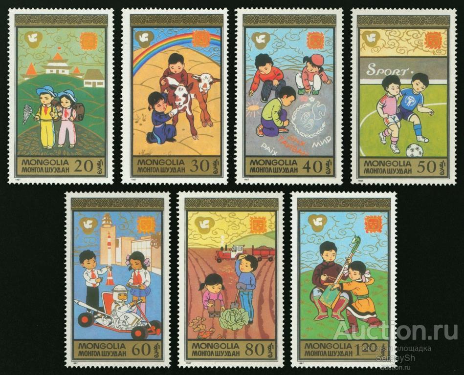 mn456 Монголия 1987г. Дети Дети MNH