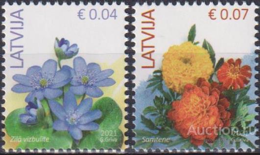 lv1149 Латвия 2021г. Цветы Цветы MNH