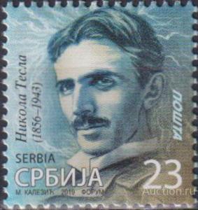 sb896 Сербия 2019г. Никола Тесла Ученые MNH
