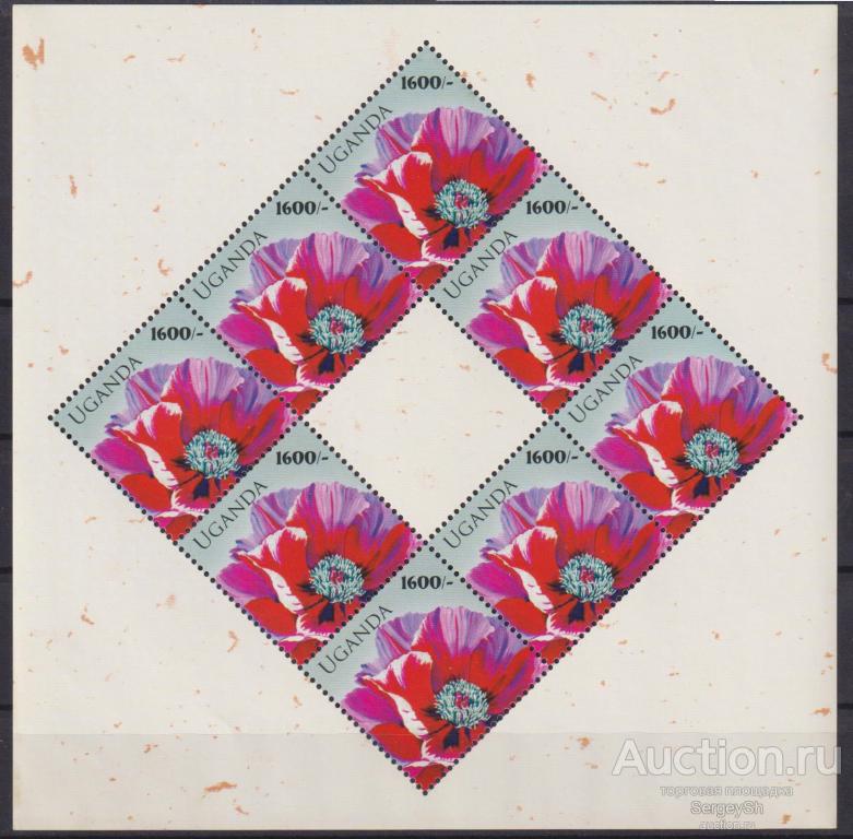 ug2698ml Уганда 2009г. Китайский пион Цветы MNH