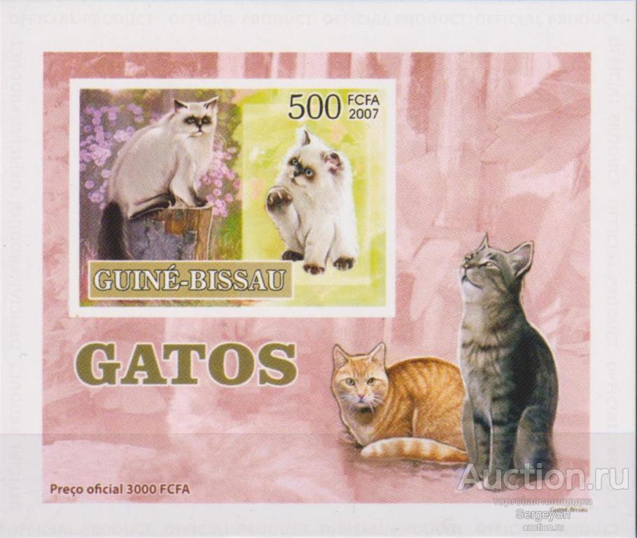 gw2007-3 Гвинея-Бисау 2007г. Кошки - люкс блок Кошки MNH