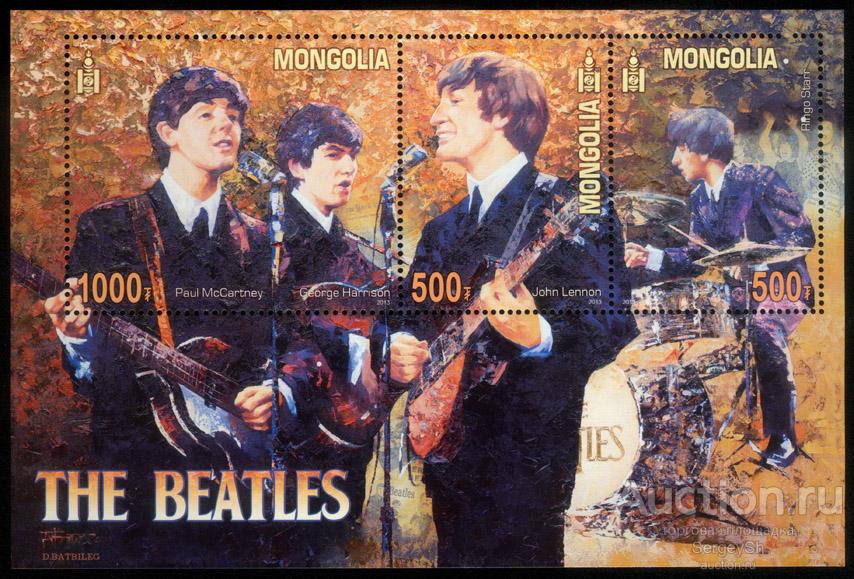 mn970 Монголия 2013г. Битлз Музыканты, Музыкальные инструменты MNH