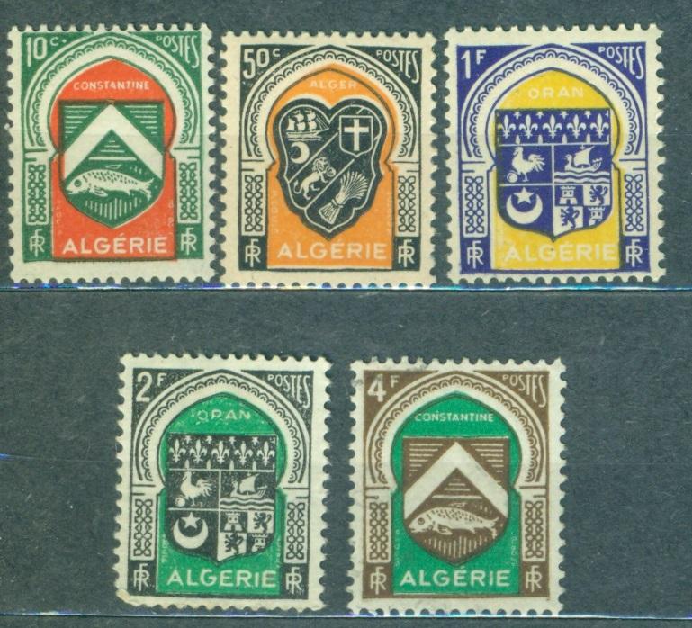 Алжир 1947-49 г. стандарт Герб  часть серии негашеная**/**/**/*/гашеная