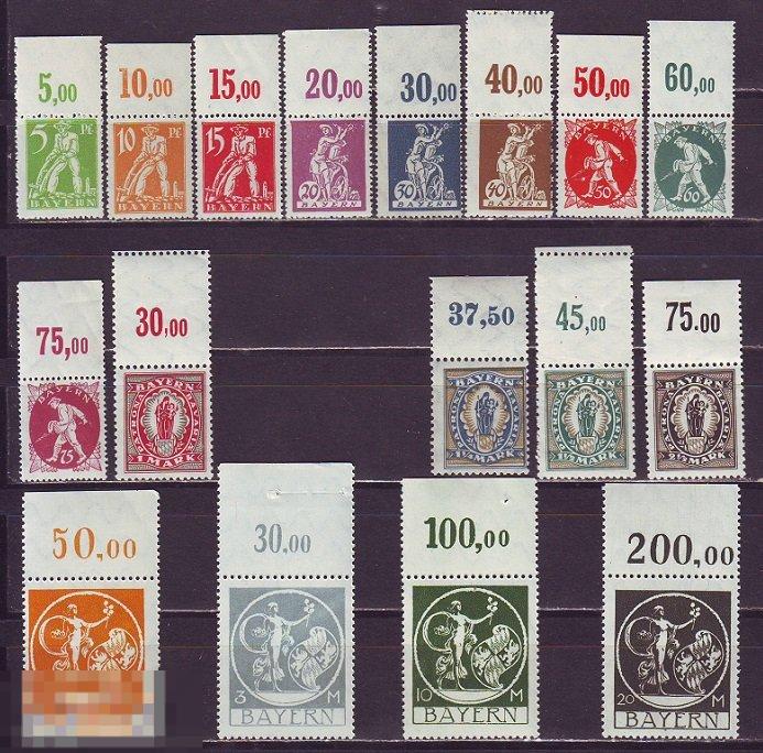 Бавария 1920 г. Mi№178-189, 191-195 сост. ** MNH  поле! 