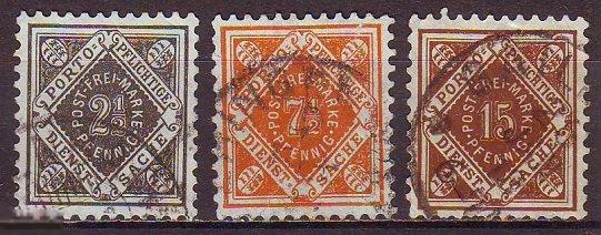 Вюртемберг 1916г. Mi№119-121 служебные гаш. 