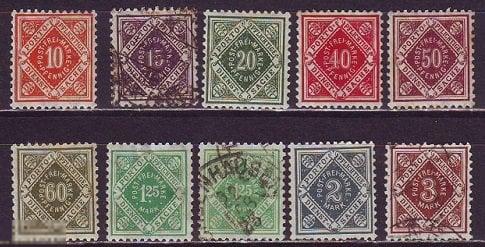 Вюртемберг 1921г. Mi№150-158 служебные */(*)/гаш. 