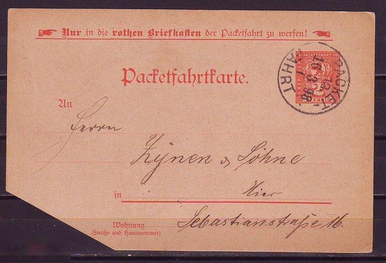 Германия городская частная почта Berlin Берлин 1898г. ПК прош. почту