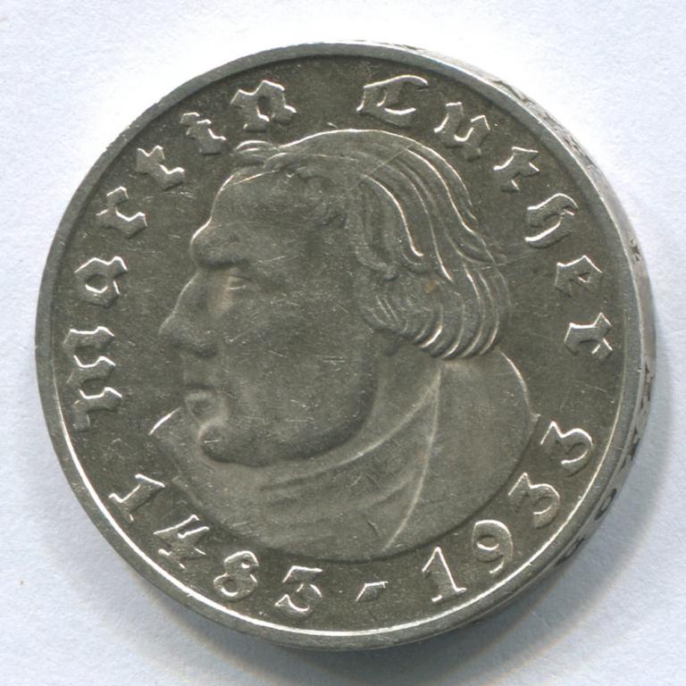 ГЕРМАНИЯ/РЕЙХ 2 МАРКИ 1933D AUNC
