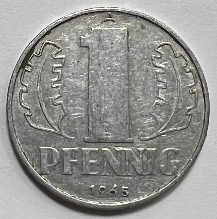ГДР (Германия) 1 пфенниг 1965 год двор А