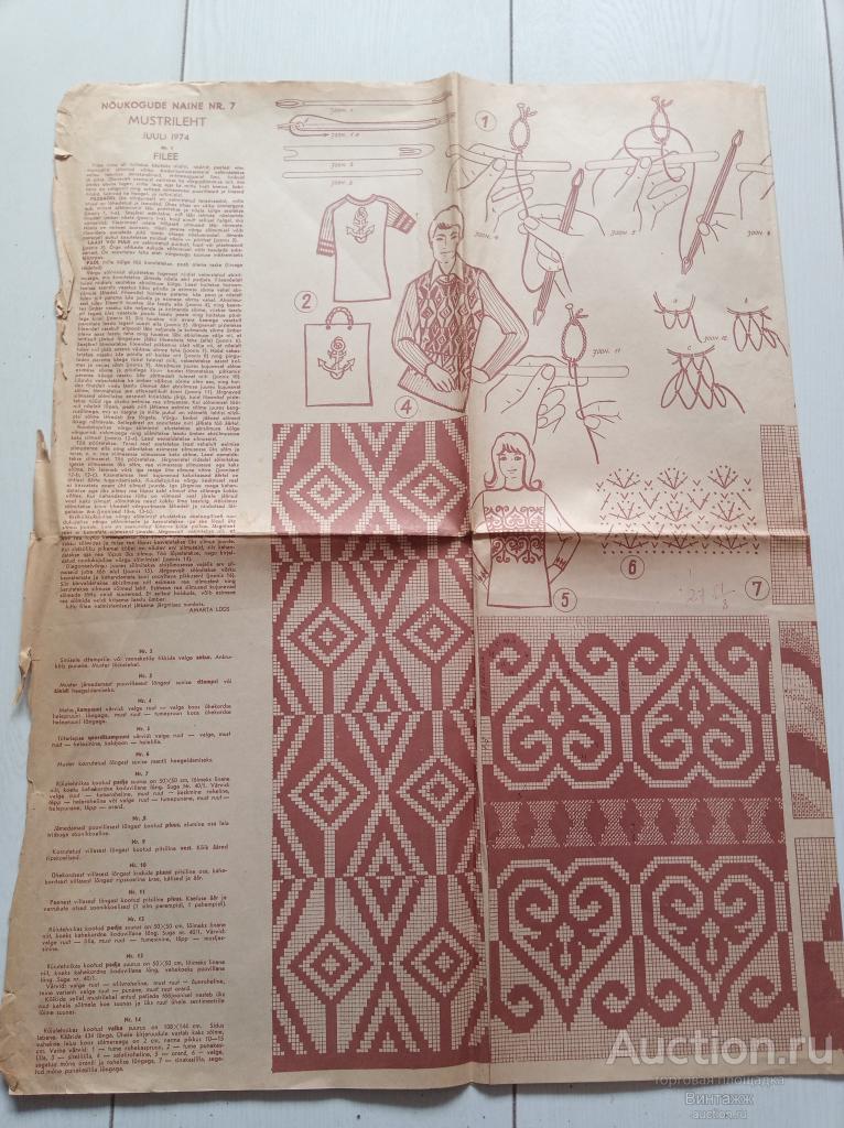 Приложение к журналу 1974 выкройки вязание