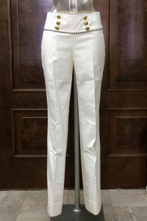 Брюки выходные женские известного итальянского бренда Clips, хлопок/эластан,белого цвета размер 42