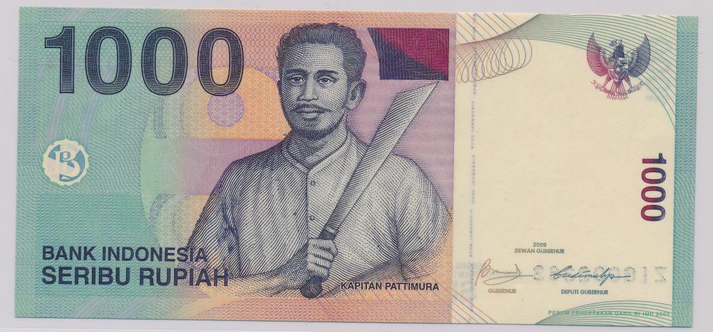 Индонезия 1000 рупий 2009 UNC- P-141