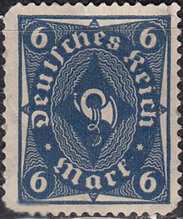 1922 Германия Веймарская республика Веймар Инфляция Стандарт Почтовый рожок № 228 чистая ** 1 евро