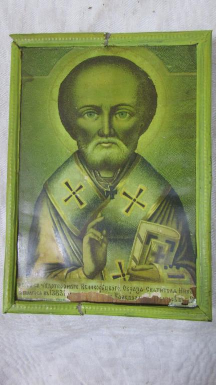 НИКОЛАЙ ЧУДОТВОРЕЦ.  СТАРИННАЯ ИКОНА